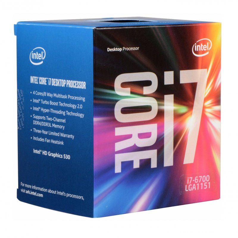 Imagen de PROCESADOR INTEL CORE I7-6700, 3.40 GHZ, 8 MB CACHÉ L3, LGA1151, 65W, TECNOLOGÍA 14 NM.