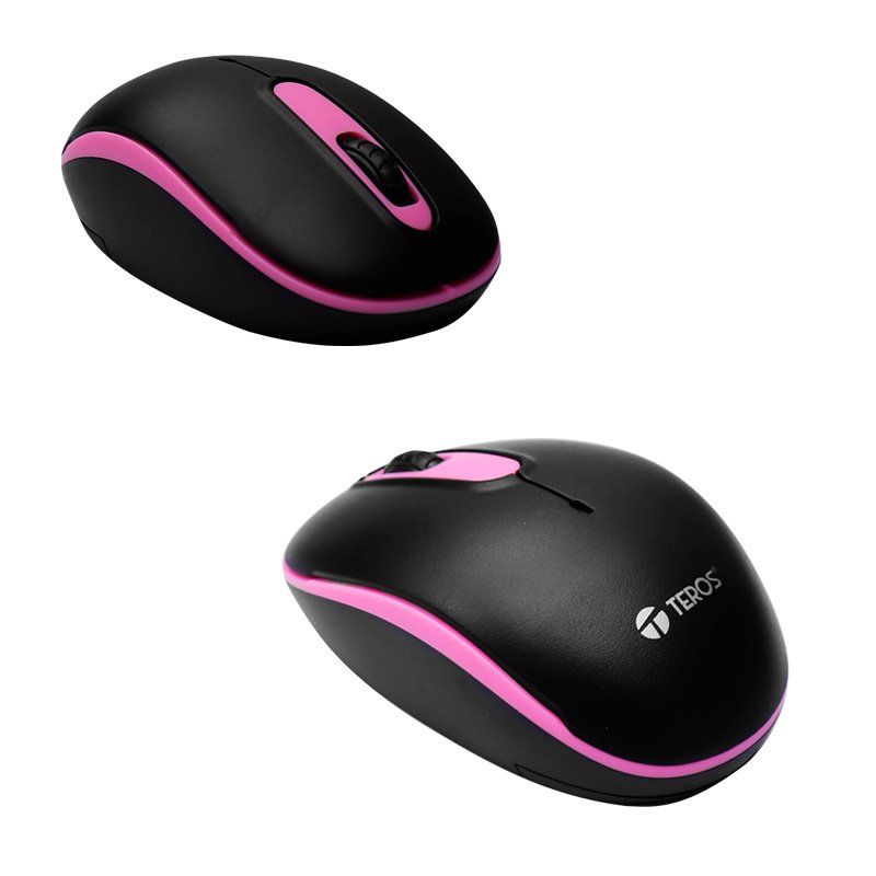 Imagen de MOUSE OPTICO INAL&Aacute;MBRICO TEROS TE5030, 1000 DPI, 2 BOTONES, SCROLL, ROSADO, RECEPTOR USB