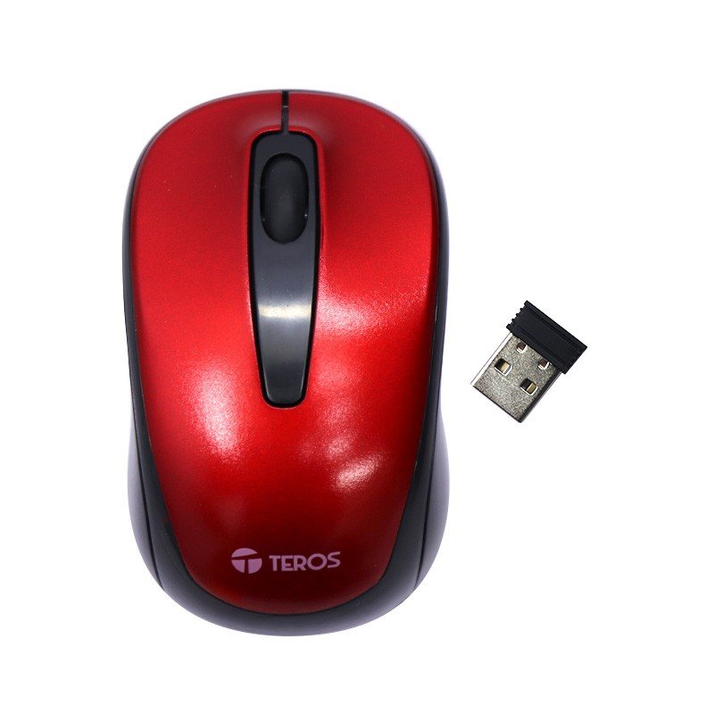Imagen de MOUSE OPTICO INAL&Aacute;MBRICO TEROS TE5034 N/ROJO