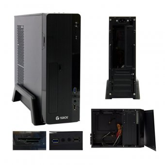 Imagen de CASE TEROS S02B, MICRO SLIM, ATX, 250W, USB 3.0 / 2.0, AUDIO, CARD READER SD/TF.