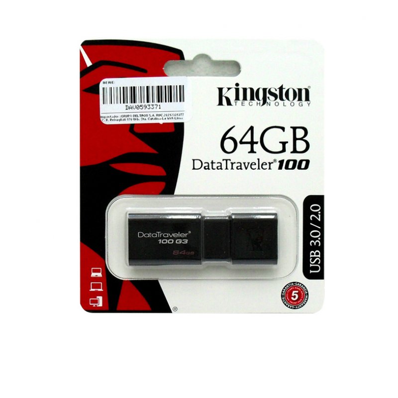 Imagen de MEMORIA FLASH KINGSTON 64GB