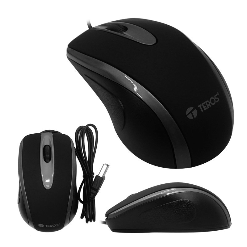 Imagen de MOUSE &Oacute;PTICO TEROS TE-5042S NEGRO/GRIS