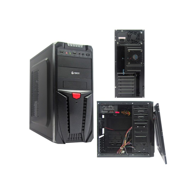 Imagen de CASE TEROS ST1706, MID TOWER, ATX, 600W, SATA, USB 2.0, AUDIO/MICRÓFONO.