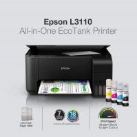 Imagen de IMPRESORA MULTIFUNCIONAL DE TINTA EPSON ECOTANK L3110, IMPRIME/ESCANEA/COPIA, USB.