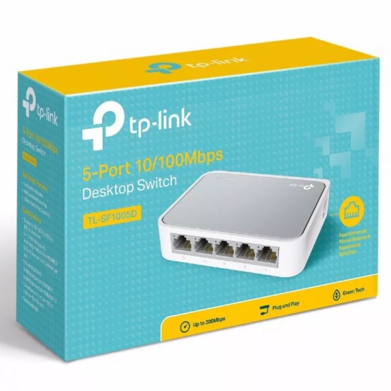 Imagen de SWITCH TP-LINK TL-SF1005D, 5 PUERTOS RJ-45 10/100 MBPS, AUTO MDI/MDIX.