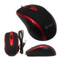 Imagen de MOUSE &Oacute;PTICO TEROS TE-5040R NEGRO / ROJO