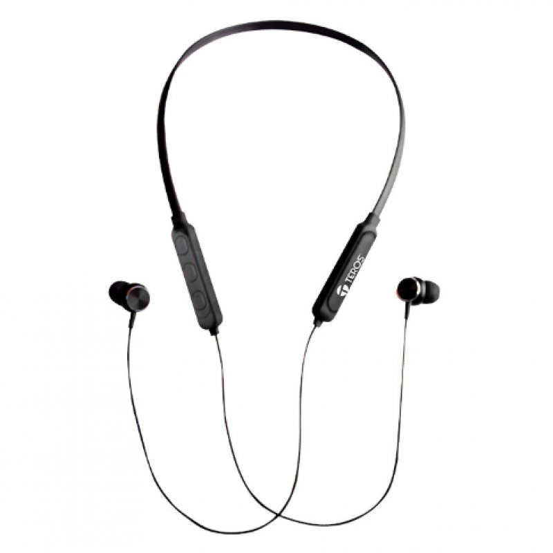 Imagen de AUDÍFONOS DEPORTIVOS INALÁMBRICOS TEROS TE-8090, BLUETOOTH, RECARGABLE, NEGRO.
