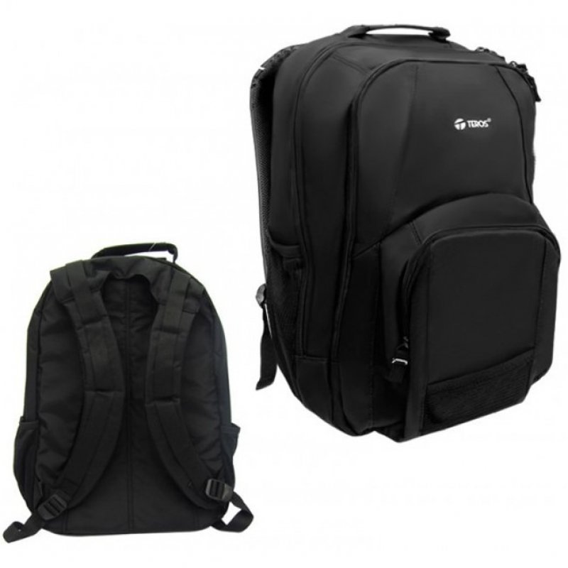Imagen de MOCHILA TEROS TE-IDS1123, NOTEBOOK HASTA 15.6", NEGRO, NYLON, BOLSILLOS LATERALES.
