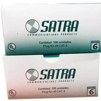 Imagen de PLUG RJ-45 SATRA CATEGORÍA 6 SATRA 24AWG, 26AWG - CAJA X 100 UNDS.