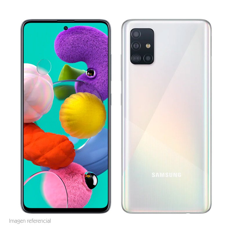 Imagen de SMARTPHONE SAMSUNG GALAXY A51, 6.5" 1080X2400, ANDROID 10, LTE, DUAL SIM, DESBLOQUEADO BLANCO