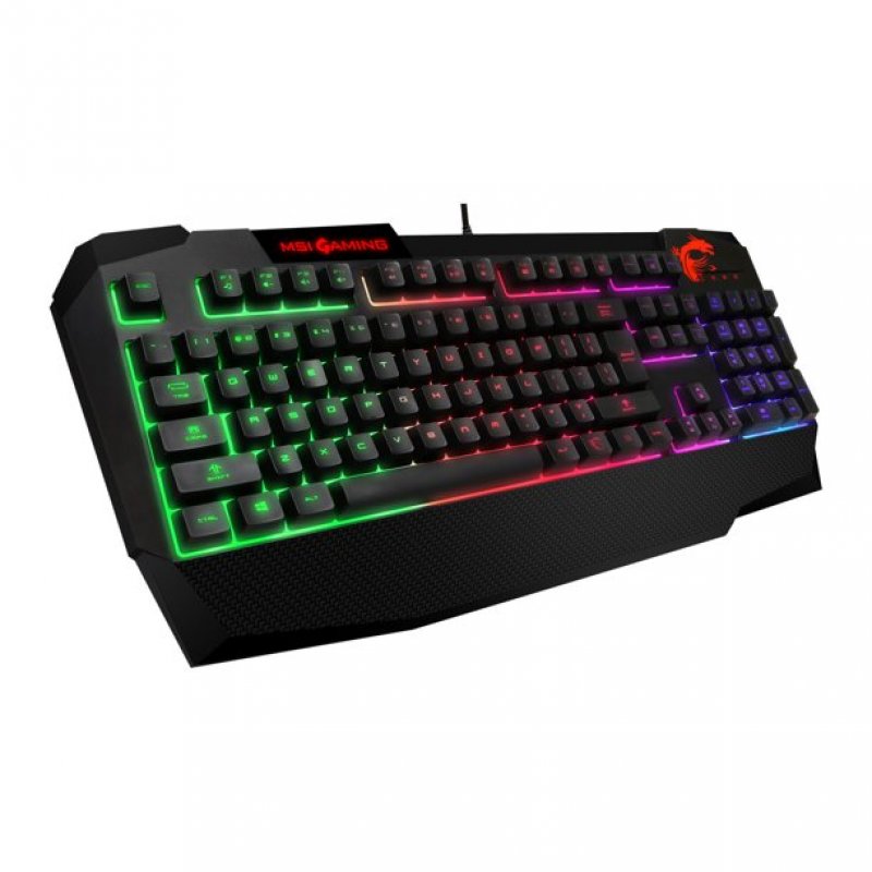 Imagen de TECLADO GAMER MSI GK40, MEMBRANA, RETRO-ILUMINADO, RGB, USB.