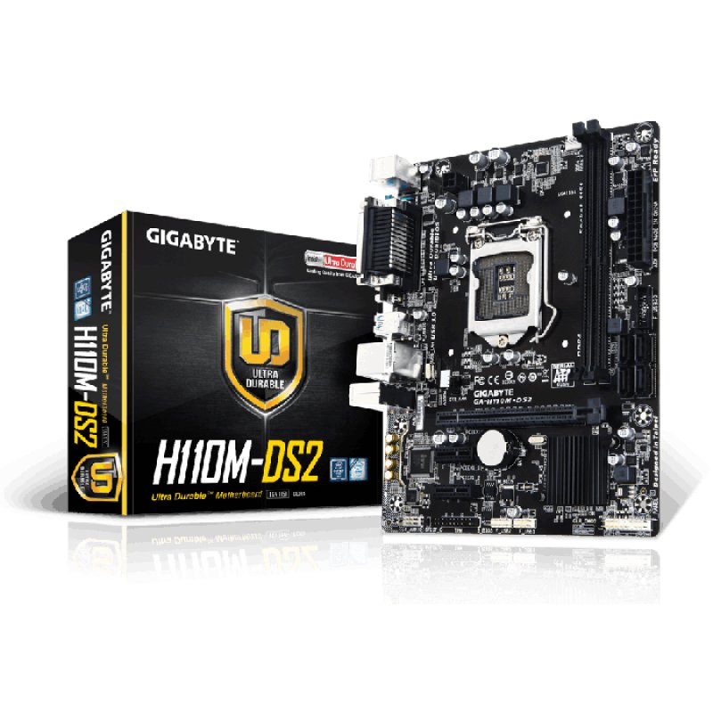 Imagen de MOTHERBOARD GIGABYTE GA-H110M-DS2, REV 1.0, LGA1151, H110, DDR4, SATA 6.0, USB 3.0.